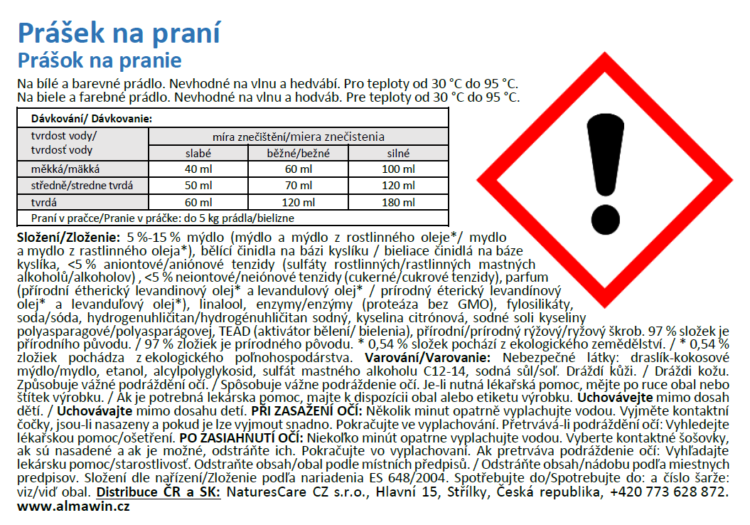 ALMAWIN Prášek na praní 2 kg