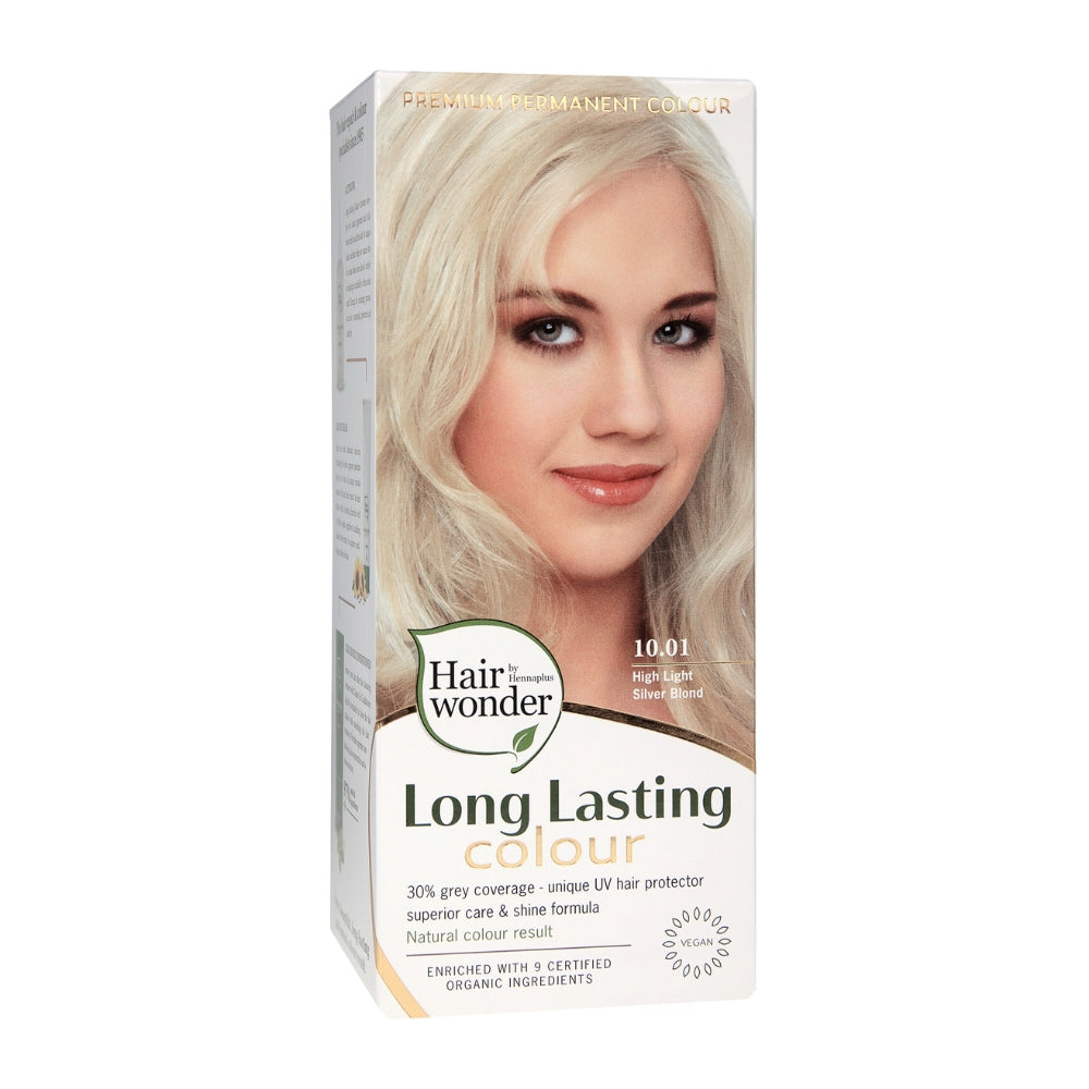 Hairwonder by Hennaplus Dlouhotrvající barva EXTRA STŘÍBRNÁ BLOND 10.01
