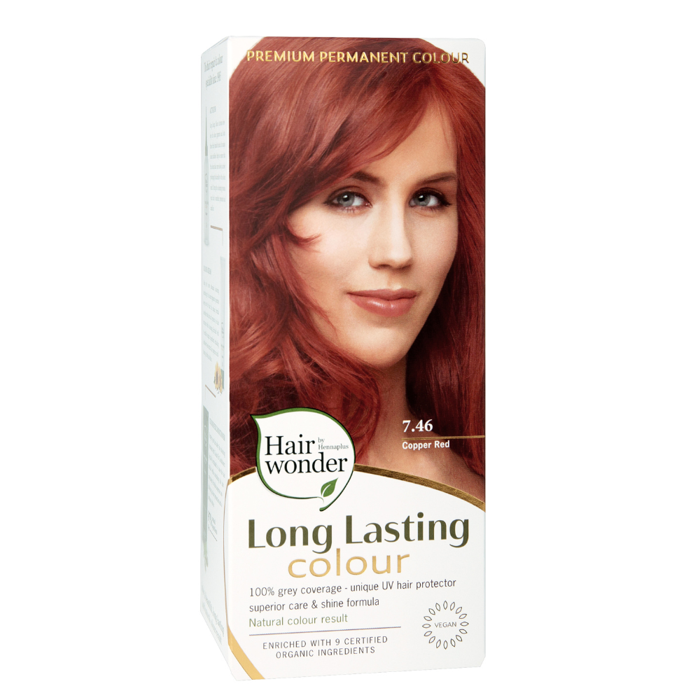 Hairwonder by Hennaplus Dlouhotrvající barva MĚDĚNĚ ČERVENÁ 7.46