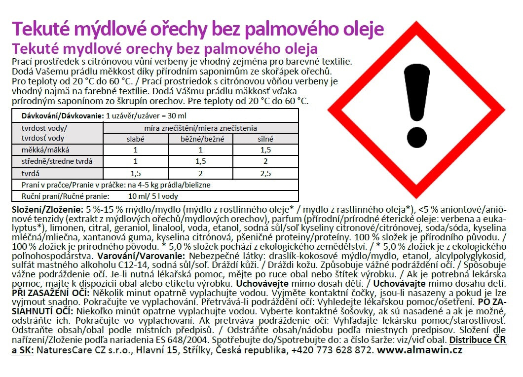ALMAWIN Cleanut - tekuté mýdlové ořechy 750 ml
