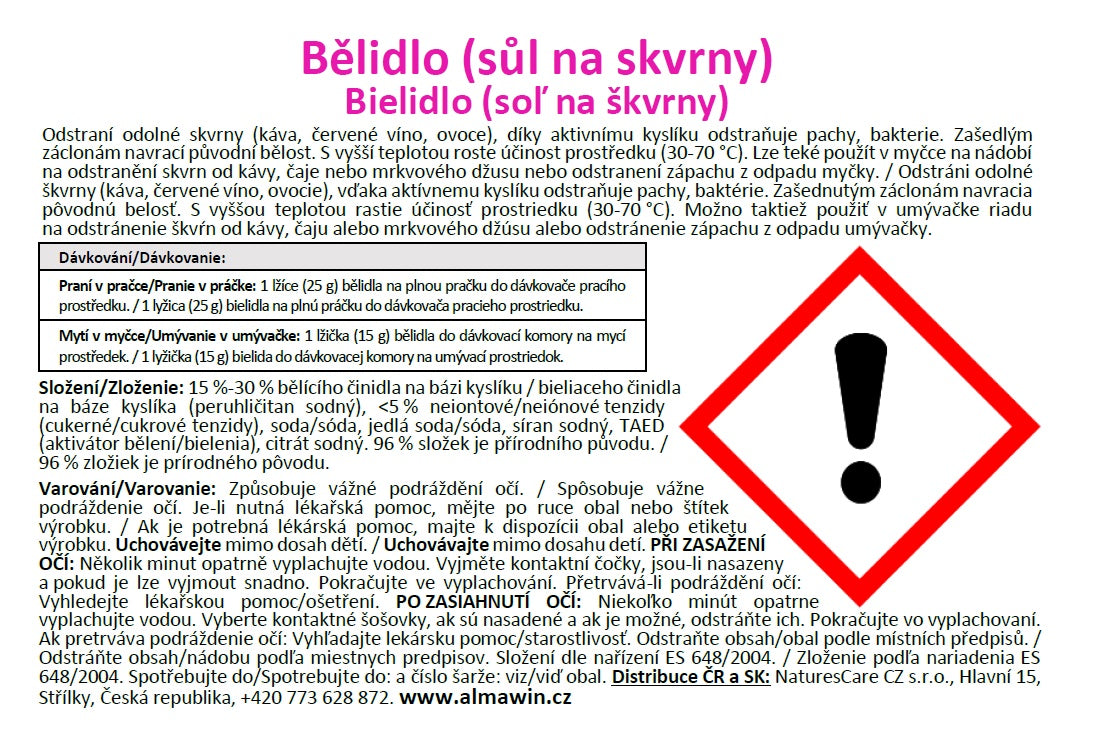 ALMAWIN Bělidlo (sůl na skvrny) 400 g