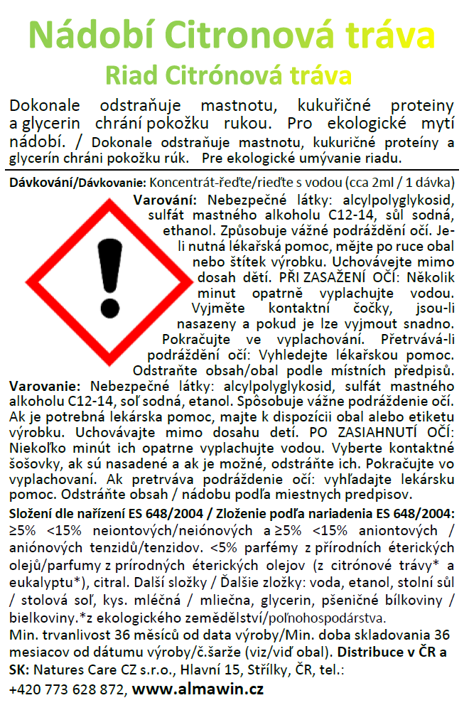 ALMAWIN Nádobí s Citronovou trávou 500 ml
