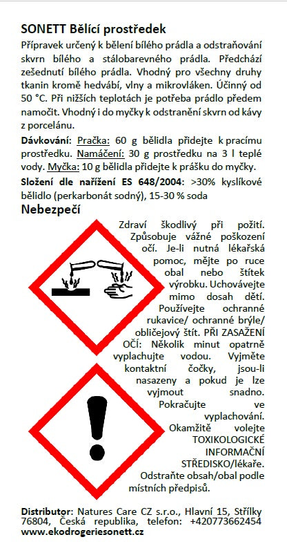 SONETT Bělící prostředek a odstraňovač skvrn - vzorek 60 ml