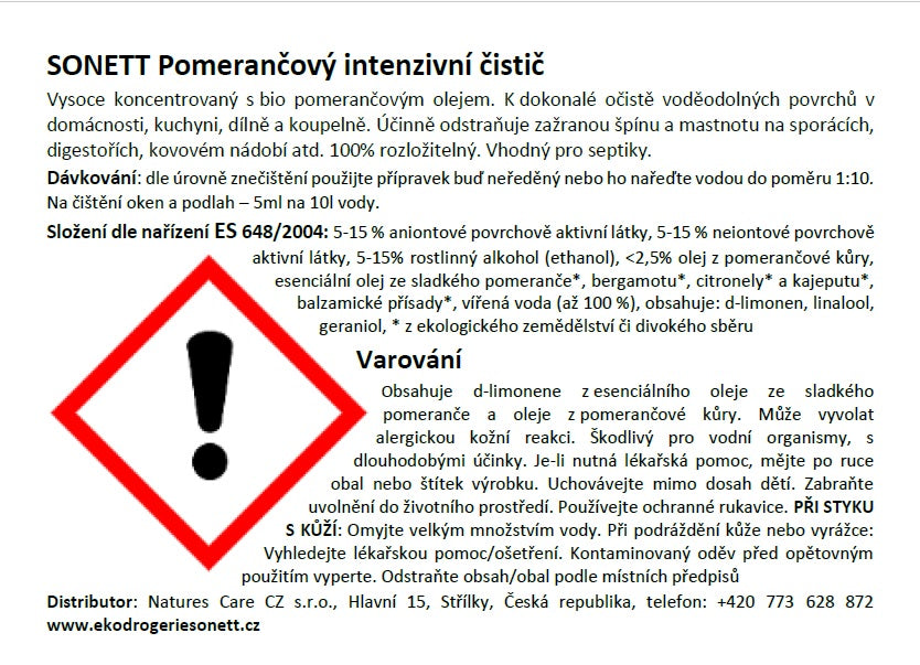 SONETT Pomerančový intenzivní čistič 5 l