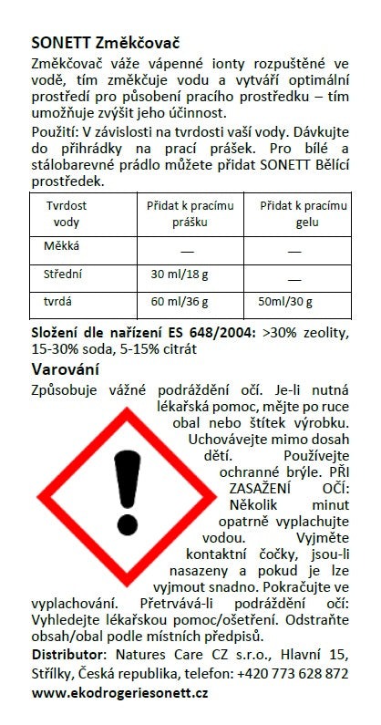 SONETT Změkčovač vody 500 g