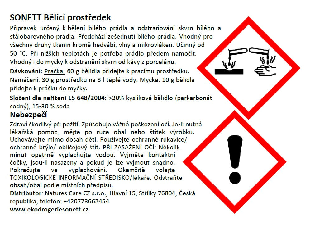 SONETT Bělící prostředek a odstraňovač skvrn 450 g