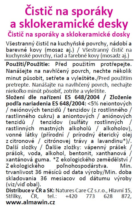 ALMAWIN Čistič na sporáky a sklokeram.desky 250 ml