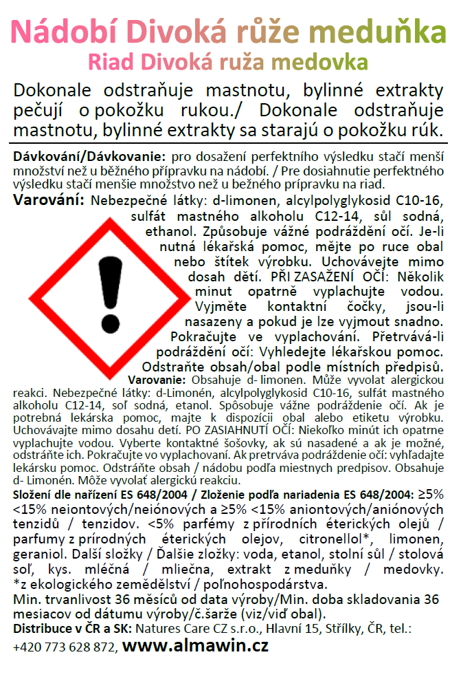 ALMAWIN Nádobí Divoká růže-Meduňka 1 l
