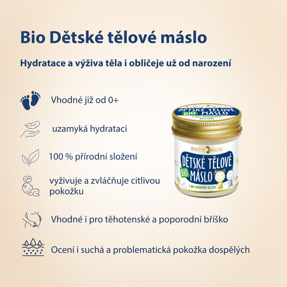 PURITY VISION Bio Dětské tělové máslo 200 ml