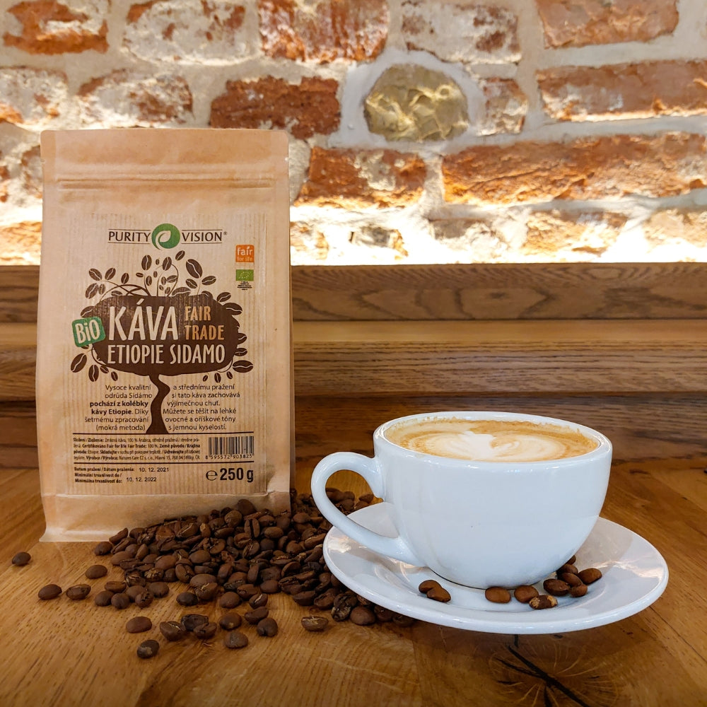 PURITY VISION Fair Trade Bio Zrnková káva Etiopie Sidamo 500 g