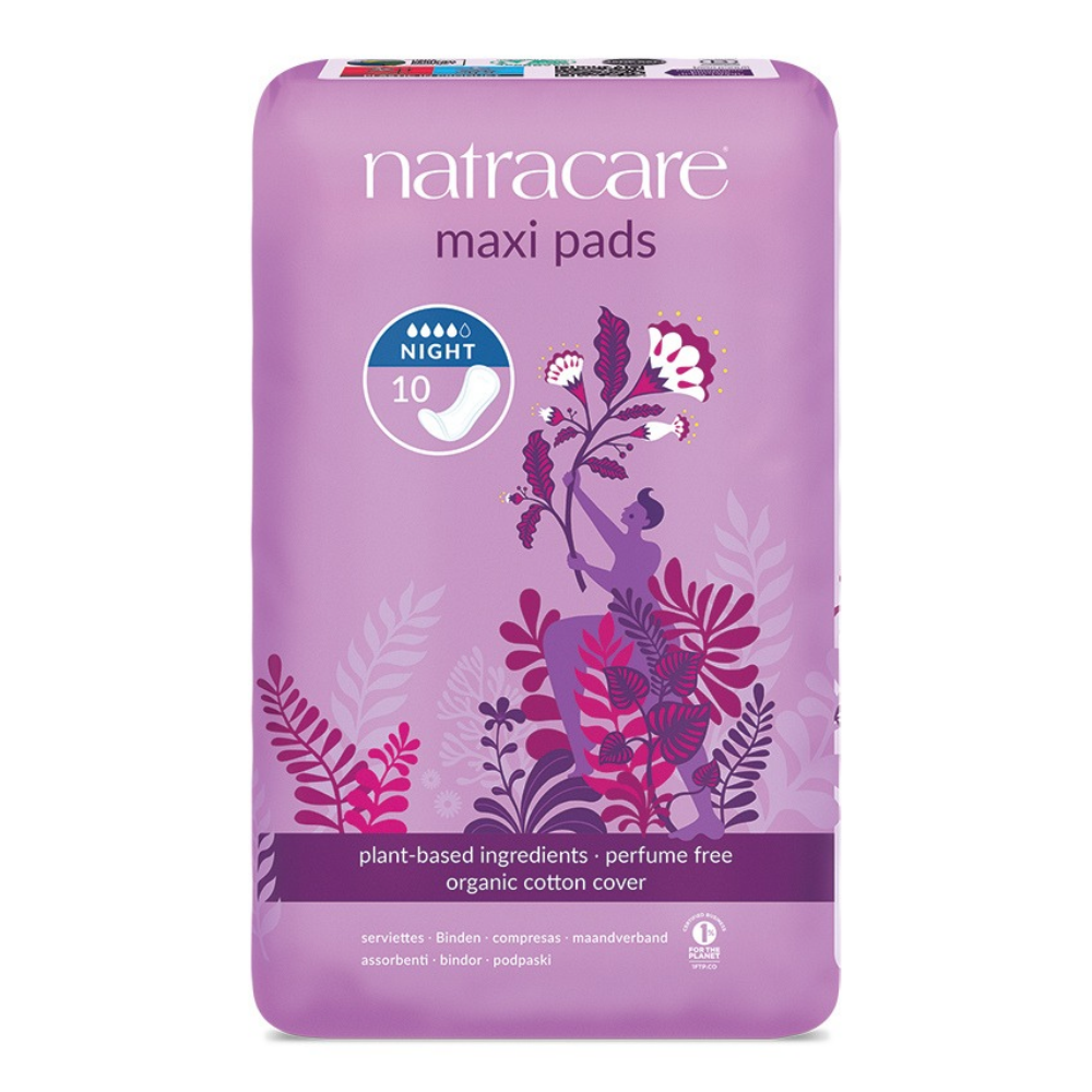NATRACARE Menstruační vložky Maxi NIGHT TIME bez křidélek 10 ks