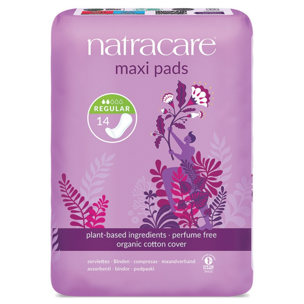 NATRACARE Menstruační vložky Maxi REGULAR bez křidélek 14 ks