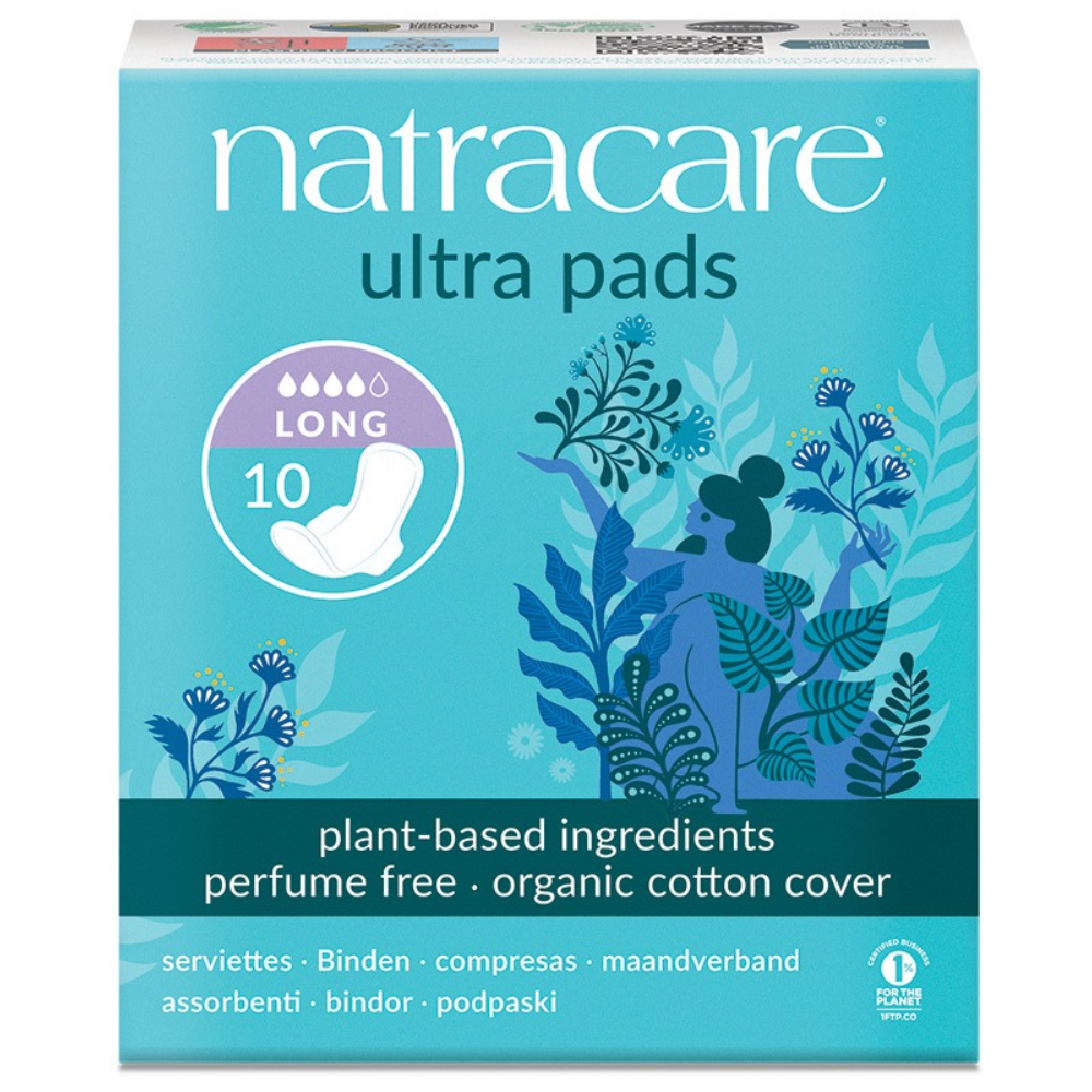 NATRACARE Menstruační vložky Ultra LONG s křidélky 10 ks