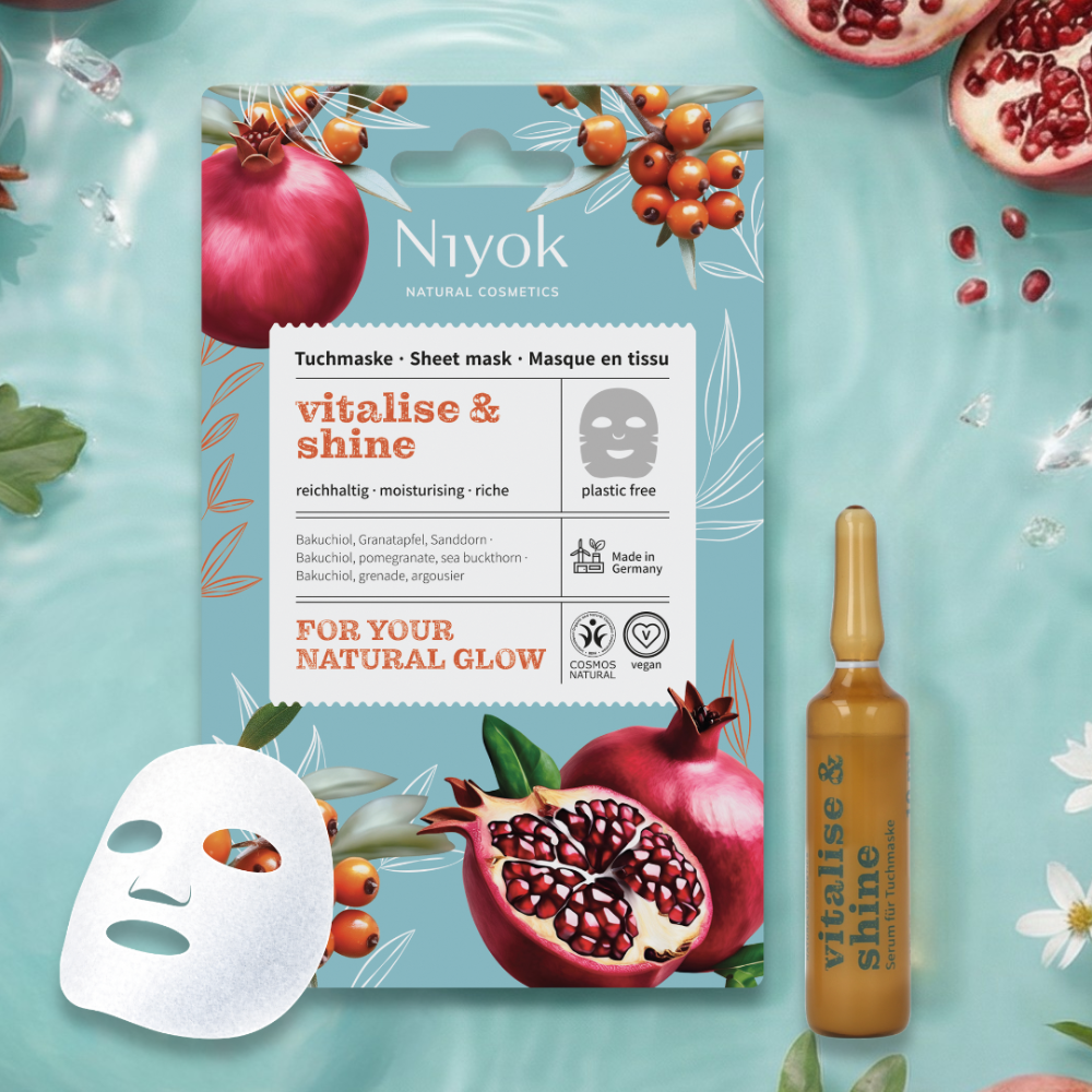 Niyok Textilní pleťová maska Vitalise & Shine