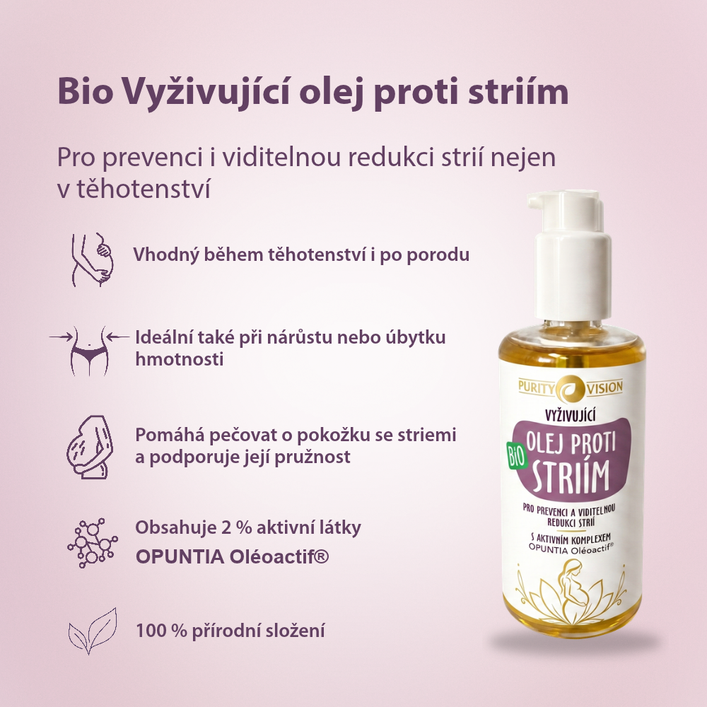 PURITY VISION Bio Vyživující olej proti striím 200 ml