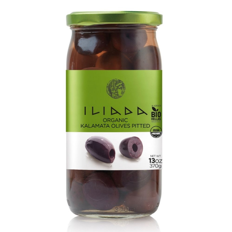 ILIADA Bio Černé olivy KALAMATA bez pecky 370 g