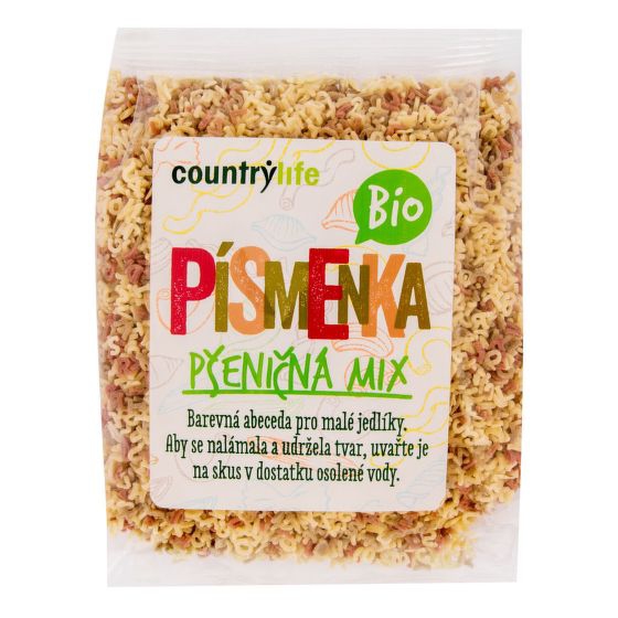 COUNTRY LIFE Těstoviny písmenka pšeničná mix 250 g BIO