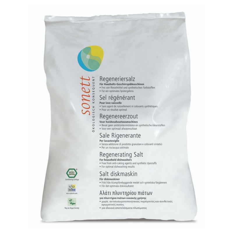 Pomačkaný obal SONETT Regenerační sůl do myčky 2 kg