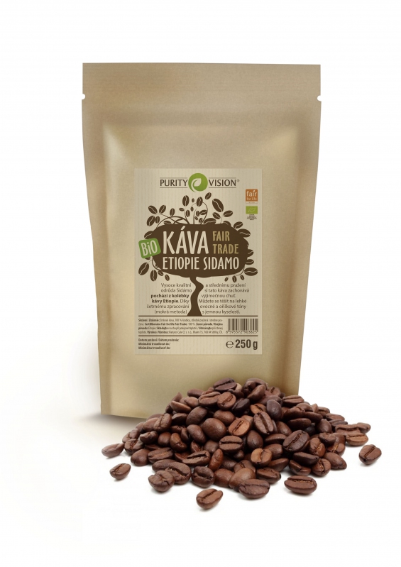 Fair Trade Bio Zrnková káva Etiopie Sidamo 250 g