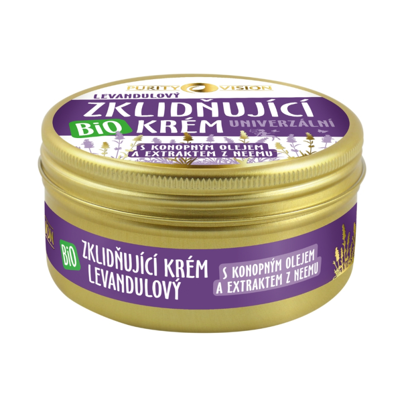 Pomačkaný obal PURITY VISION Bio Levandulový Zklidňující krém univerzální 100 ml