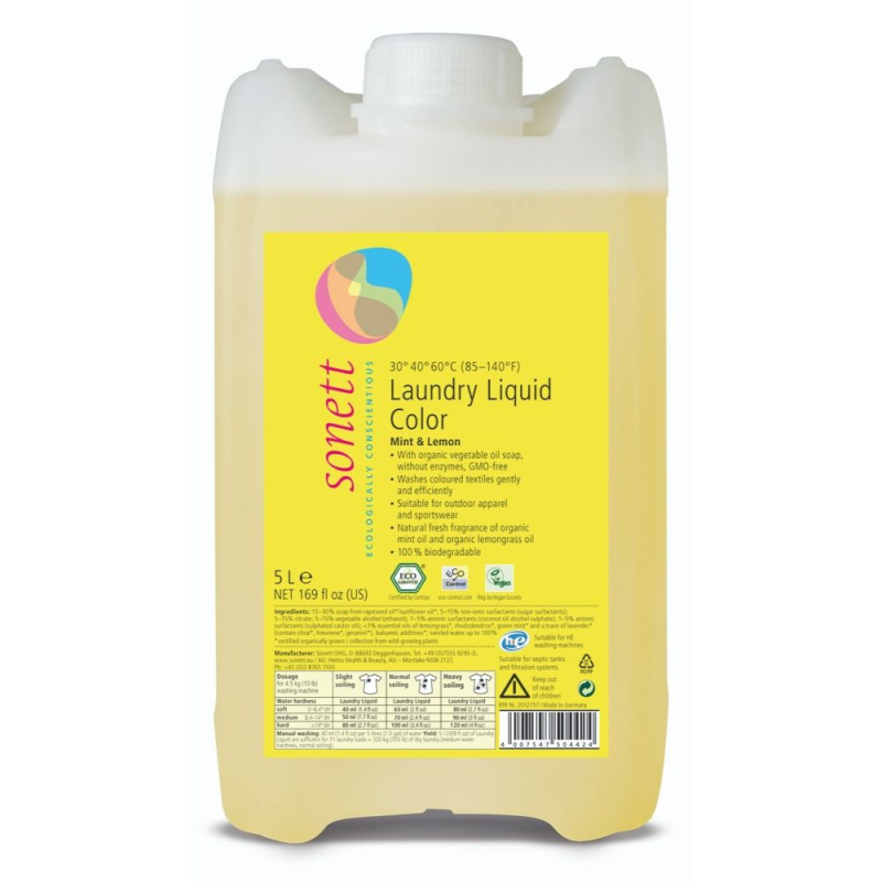 Pomačkaný obal SONETT Prací gel na barevné prádlo 5 l