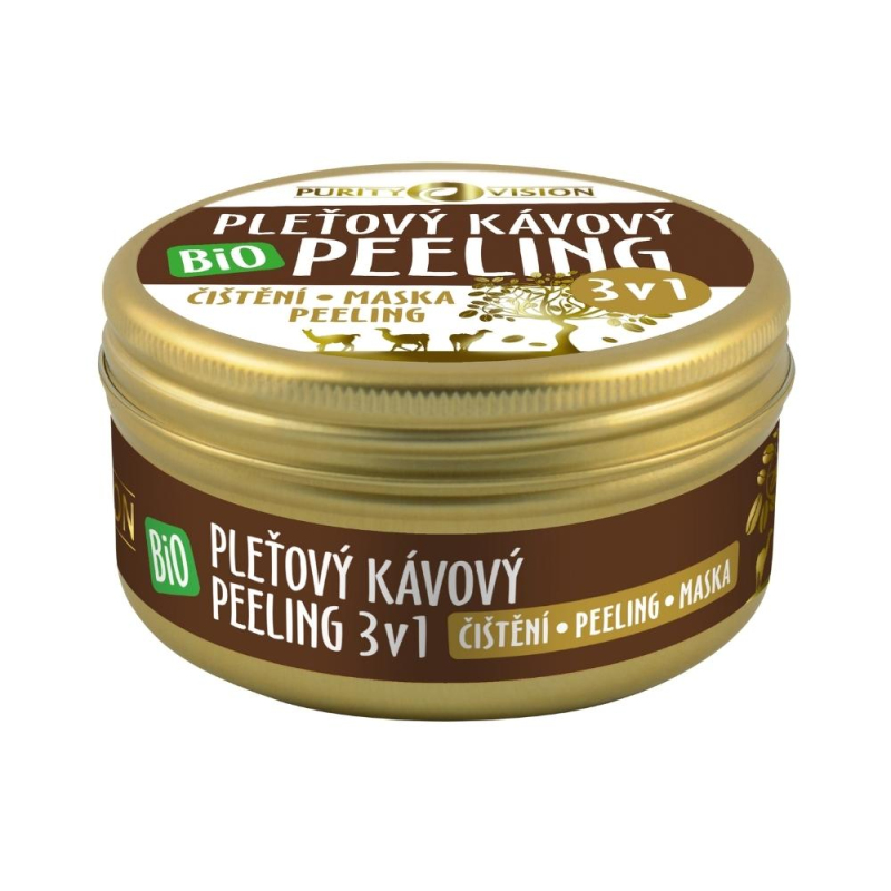 Pomačkaný obal PURITY VISION Bio Kávový pleťový peeling 3v1 70 ml