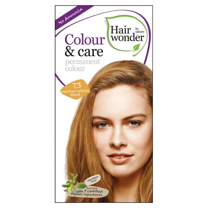 Pomačkaný obal Hairwonder Dlouhotrvající barva STŘEDNĚ ZLATA BLOND 7.3 100 ml