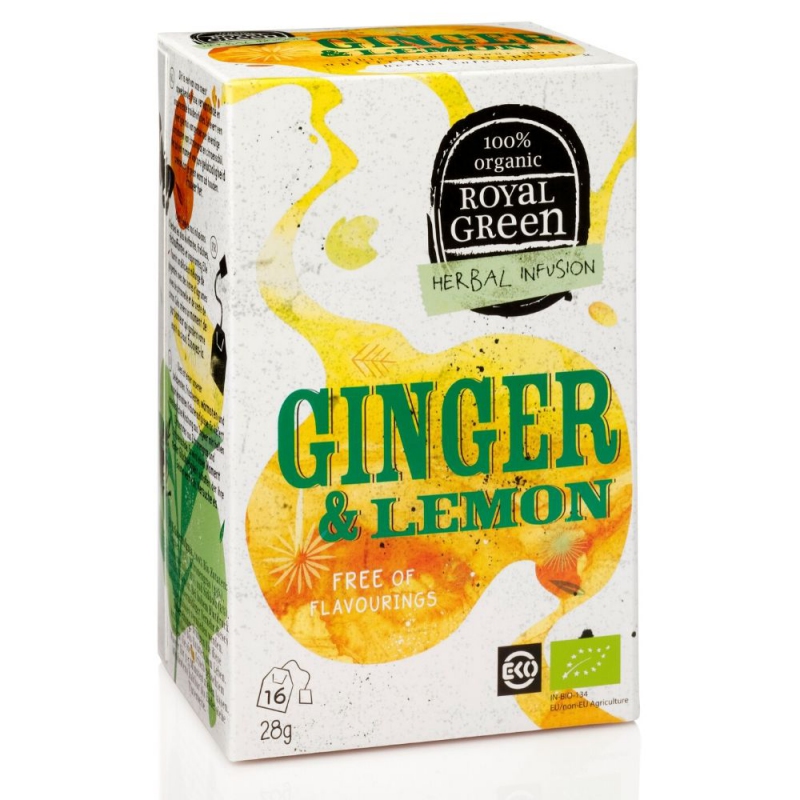 Royal Green zázvorový čaj Ginger & Lemon BIO 16 x 1,8 g