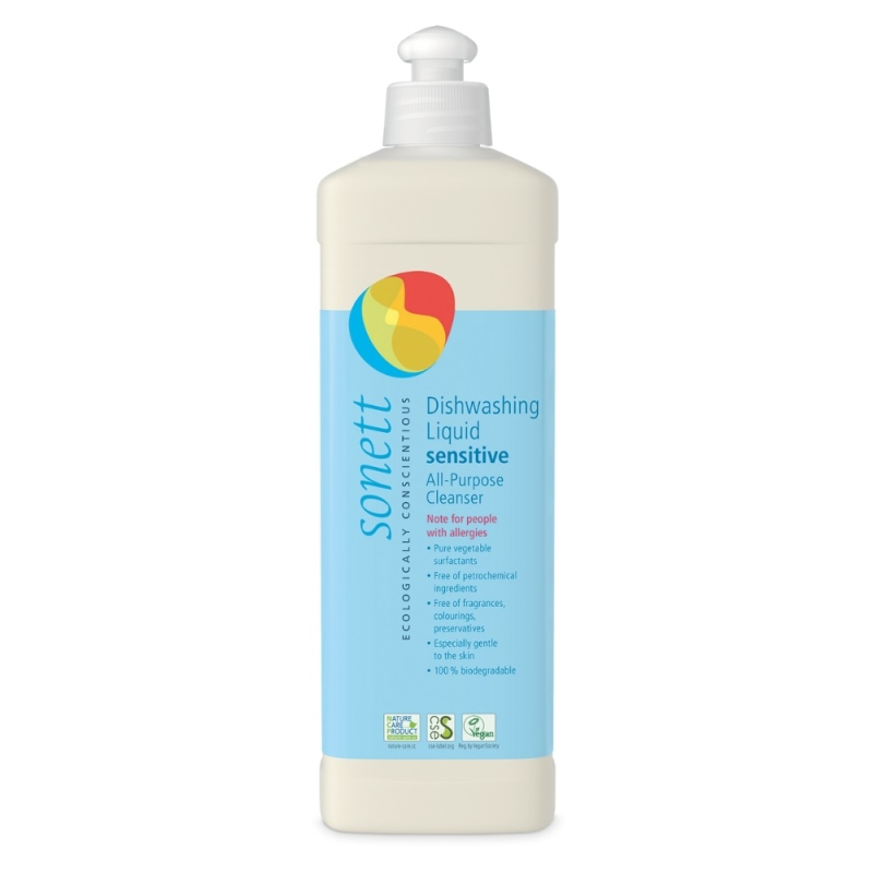Pomačkaný obal SONETT Tekutý prostředek na nádobí a univerzální čistič - Sensitive 500 ml