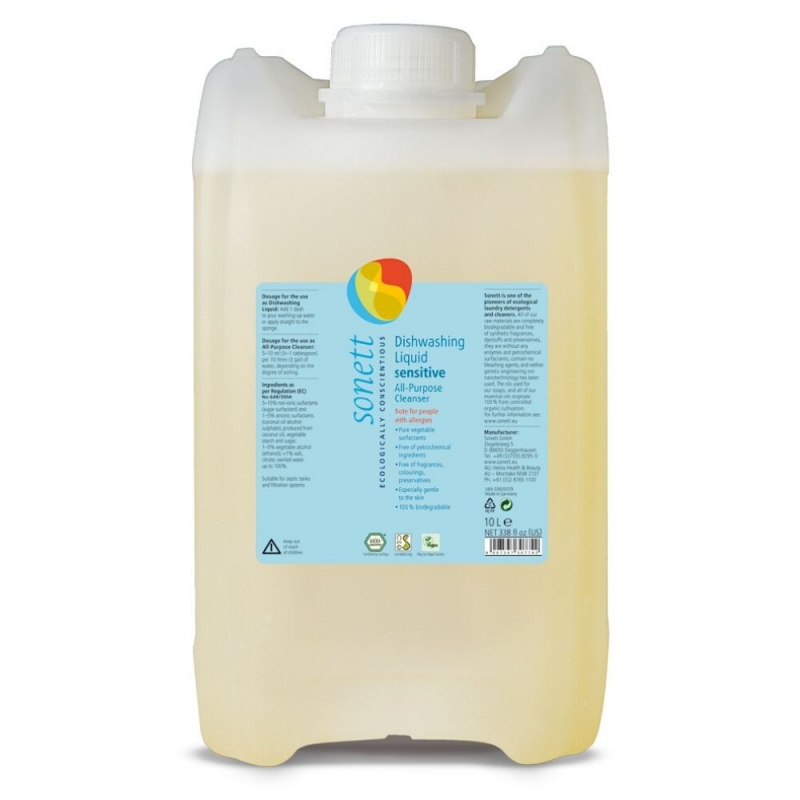 Pomačkaný obal SONETT Tekutý prostředek na nádobí a univerzální čistič - Sensitive 10 l