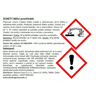 Pomačkaný obal SONETT Bělící prostředek a odstraňovač skvrn 900 g - náhradní náplň