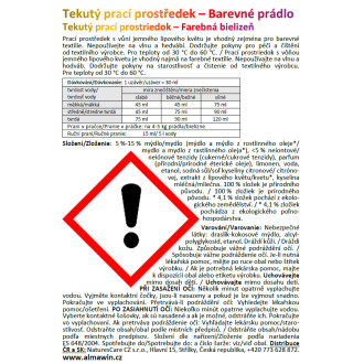 Pomačkaný obal - ALMAWIN Tekutý prací prostředek COLOR 1,5 l - ekonom