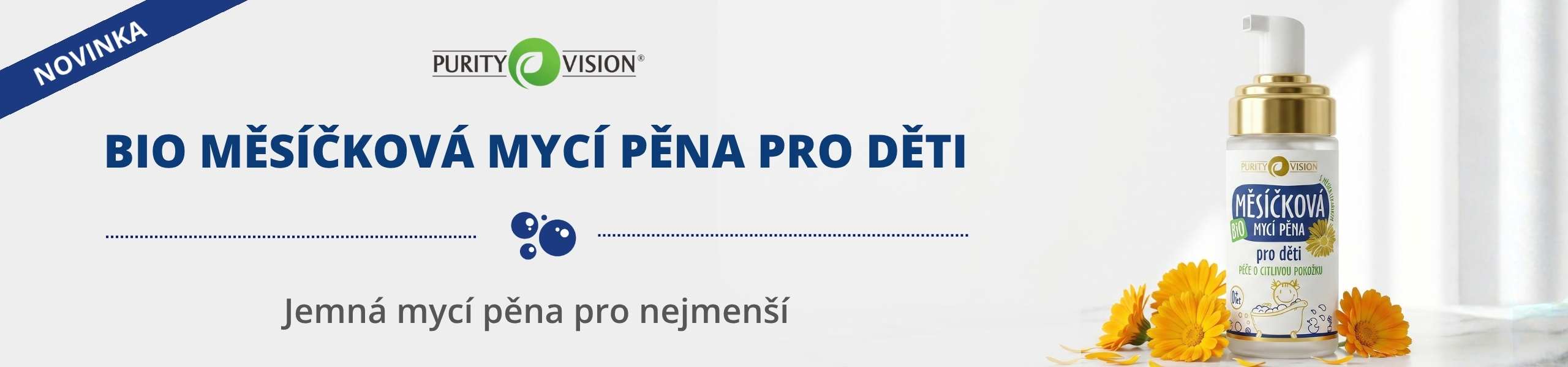 Novinka červen 2026 - měsíčková mycí pěna pro děti - Organictime.cz