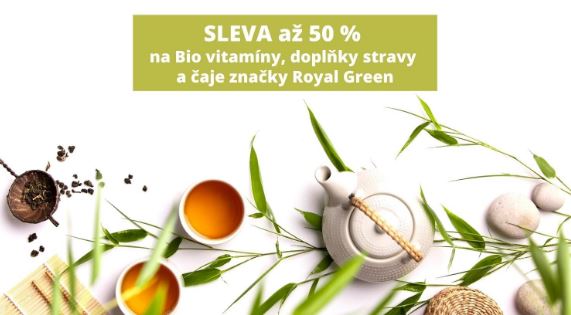 Bio vitamíny doplňky stravy a čaje Royal Green